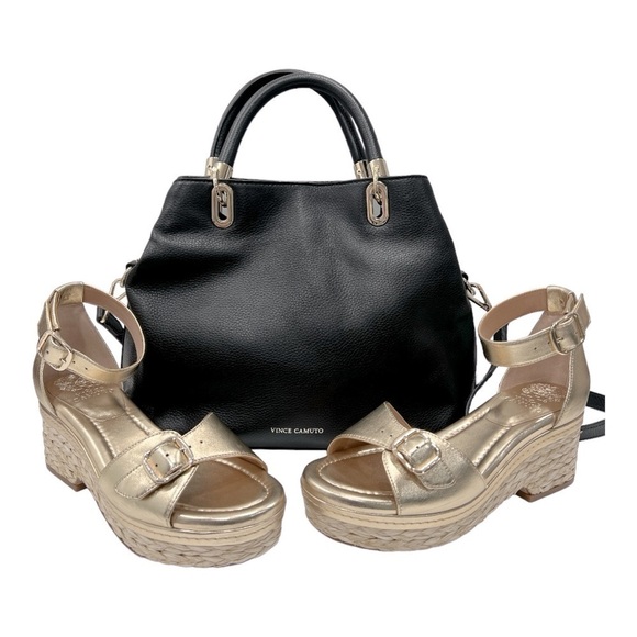 Vince Camuto Adjustable Wedge Sandals - Meterry Gold size 7.5 M - Picture 5 of 14